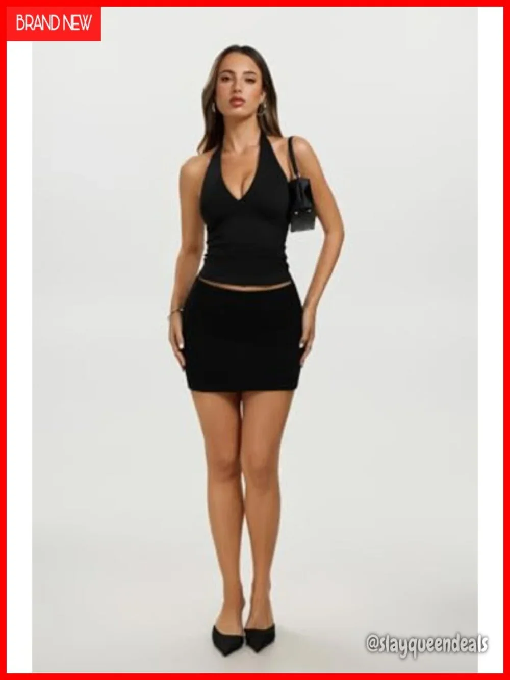 Double Lined Halter Tank Top Backless Cami Y2K Going Out Top